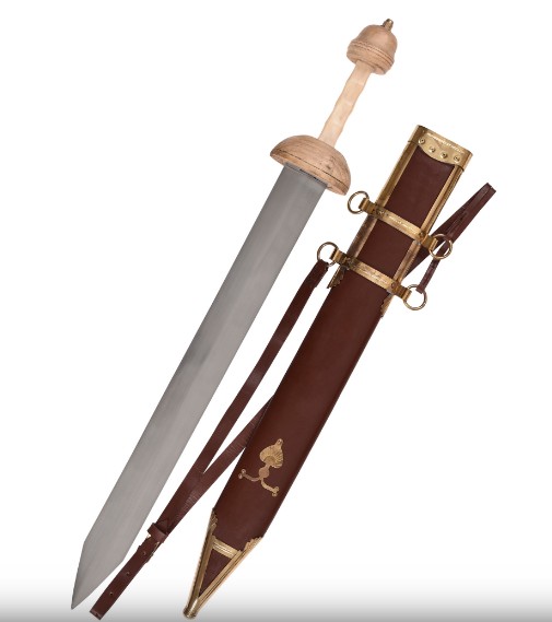 Gladius de Pompéi avec fourreau et baudrier