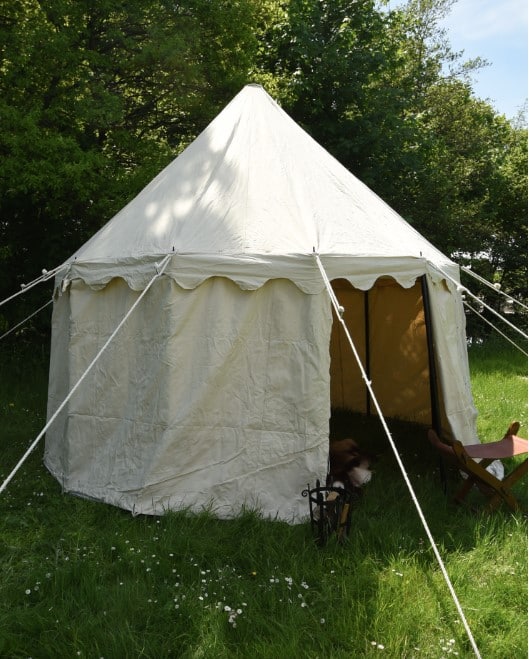 Tente Pavillon médiéval rond 3 m naturel