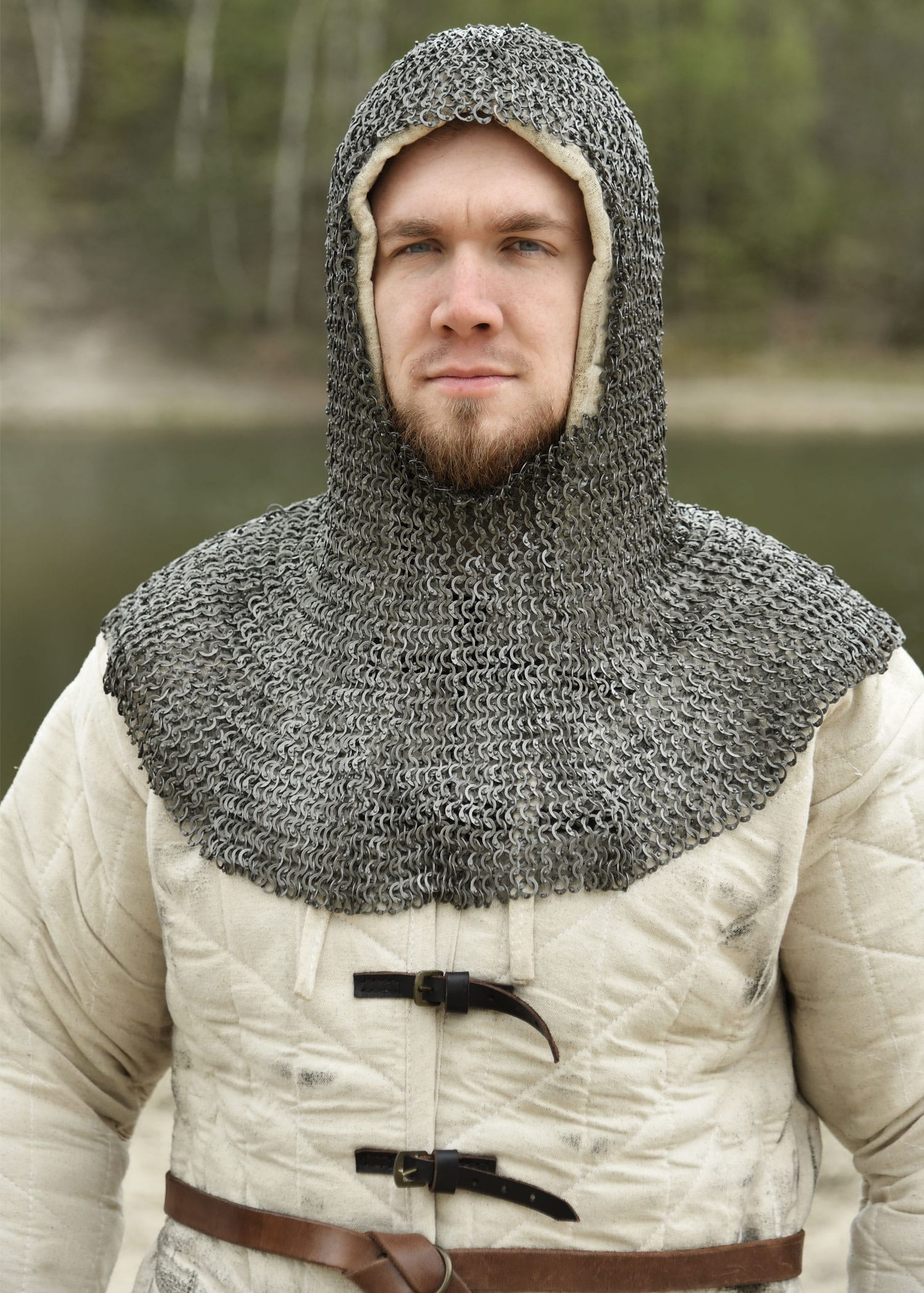 Camail anneaux plats rivetés acier naturel