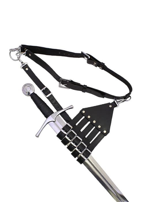 Ceinture baudrier porte-épées noir