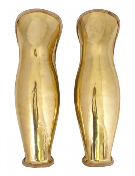 Jambières grecques laiton