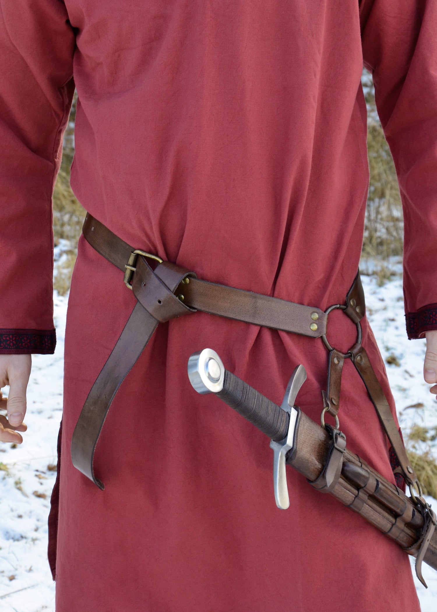 Porte-épée médiéval cuir marron