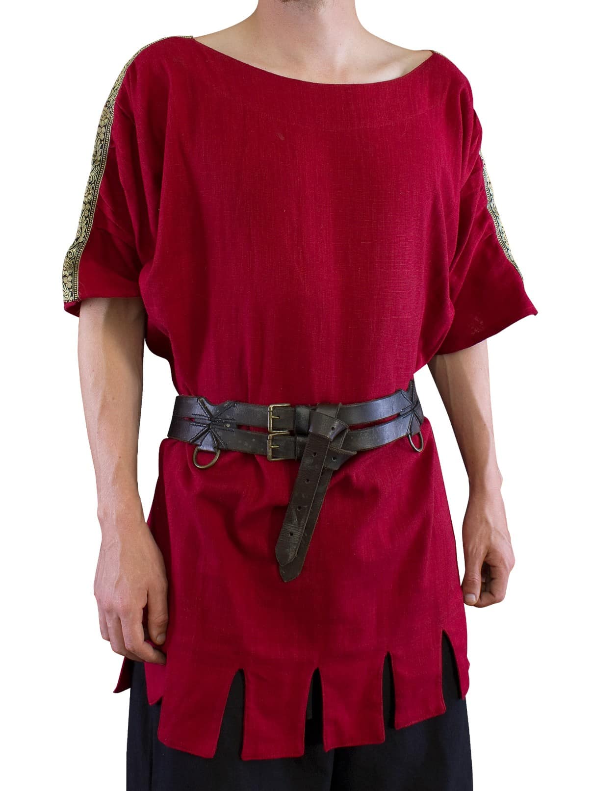 Tunique romaine manches courtes liseret