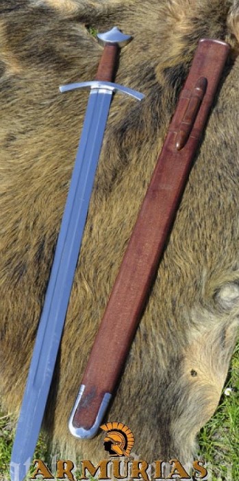 Epée chevalier haut moyen age avec fourreau