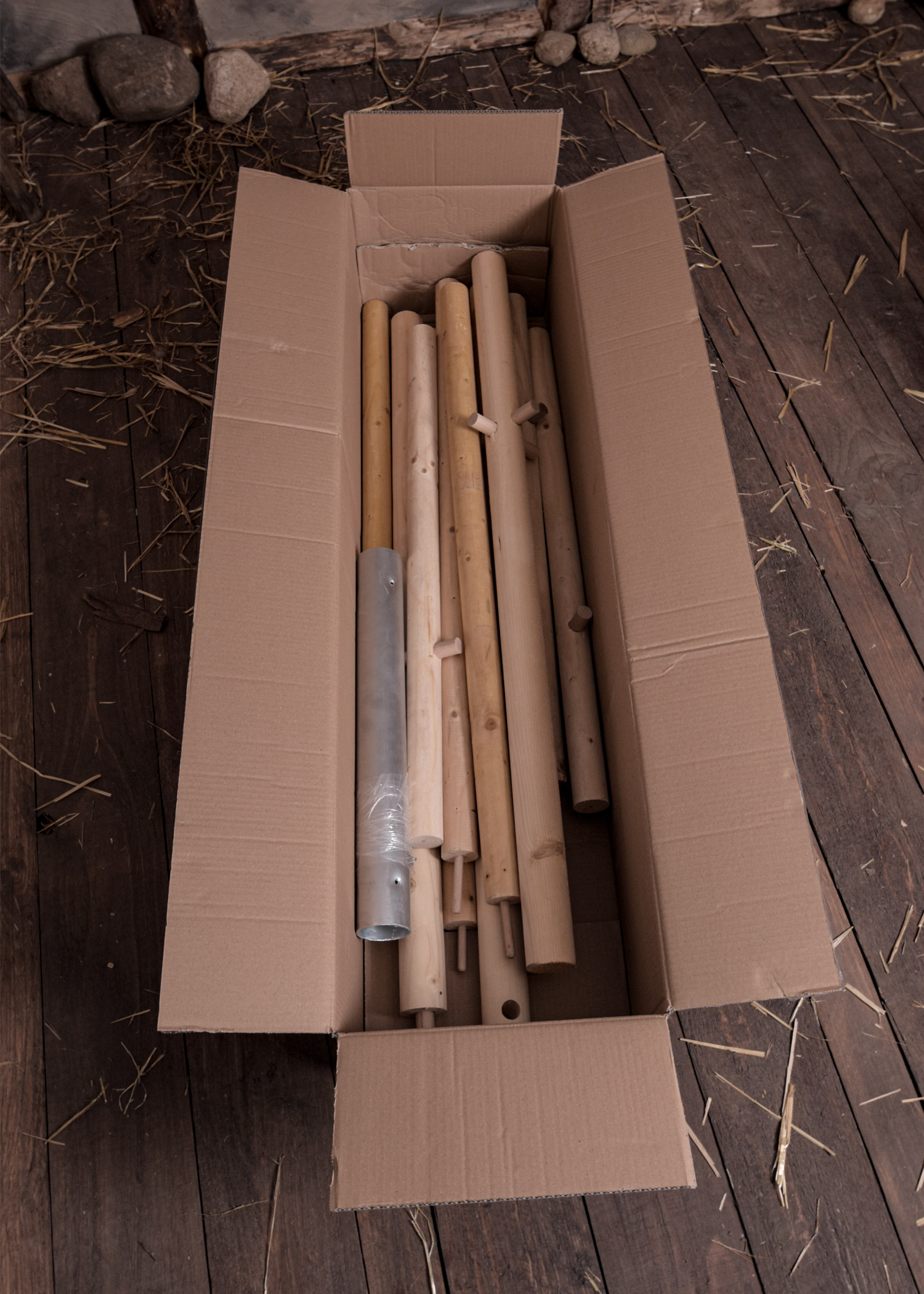 Set de Mâts en Bois pour Tente Médiévale Herwald - 3m